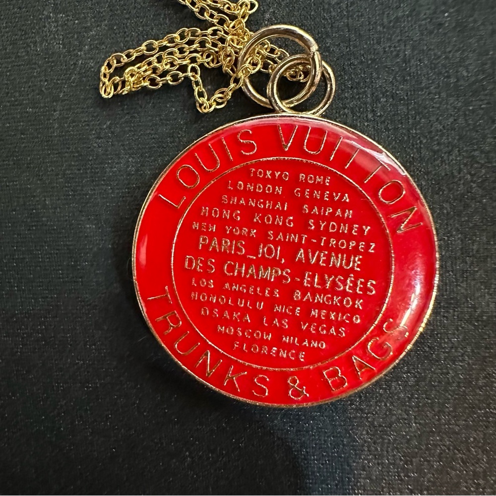 Louis Vuitton Red and Gold Trunks & Bags Pendant